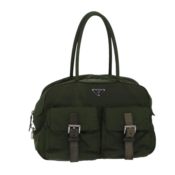 PRADA Hand Bag Nylon Khaki Auth 72642 - Picture 1 of 16